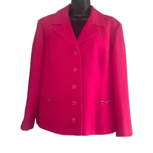 Vintage RARE Hot Pink Auckie Sanft Pure Virgin Wool Coat - Picture 1 of 16
